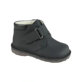 528 - Black Sahara Leather Velcro for Toddler/Boy by London Kids