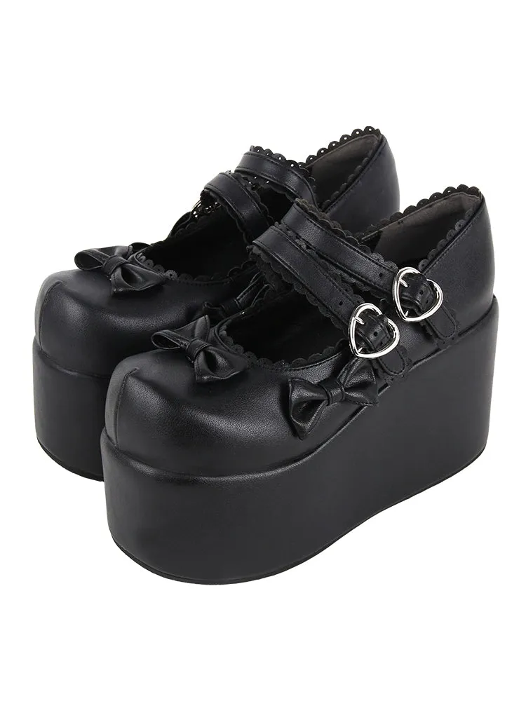Angelic Imprint~Angelic Imprint~Punk Lolita Shoes High Platform Shoes with Bow