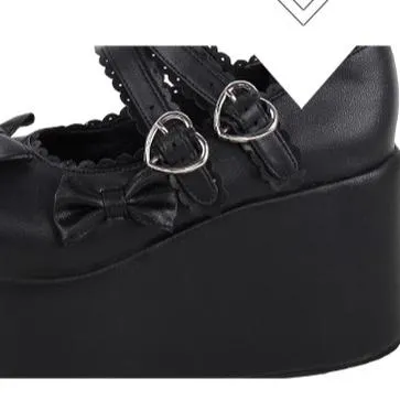 Angelic Imprint~Angelic Imprint~Punk Lolita Shoes High Platform Shoes with Bow