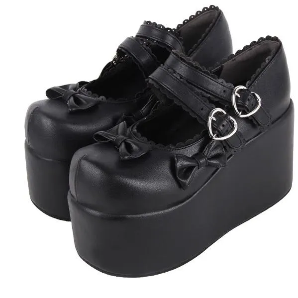 Angelic Imprint~Angelic Imprint~Punk Lolita Shoes High Platform Shoes with Bow