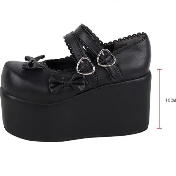 Angelic Imprint~Angelic Imprint~Punk Lolita Shoes High Platform Shoes with Bow