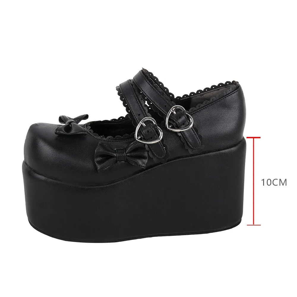 Angelic Imprint~Angelic Imprint~Punk Lolita Shoes High Platform Shoes with Bow