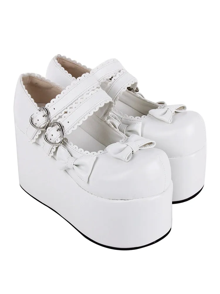 Angelic Imprint~Angelic Imprint~Punk Lolita Shoes High Platform Shoes with Bow