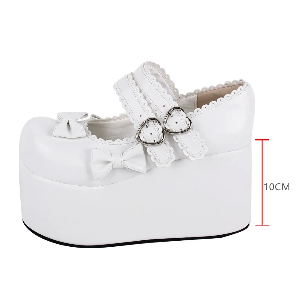 Angelic Imprint~Angelic Imprint~Punk Lolita Shoes High Platform Shoes with Bow