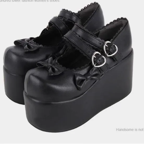 Angelic Imprint~Angelic Imprint~Punk Lolita Shoes High Platform Shoes with Bow