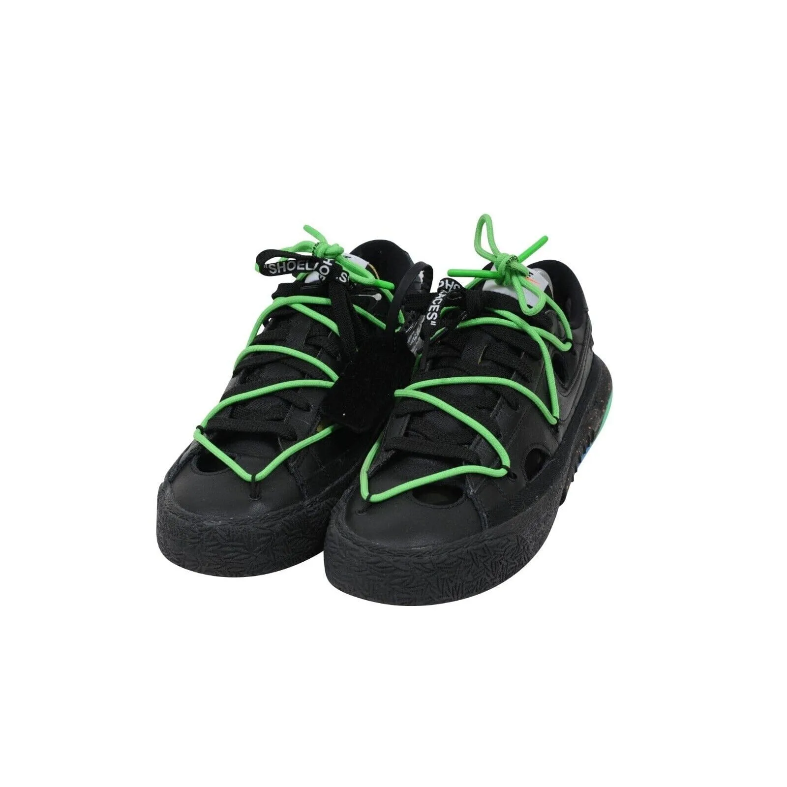 Off White Blazer Low Top US 10 Black Electro Lime Green Leather