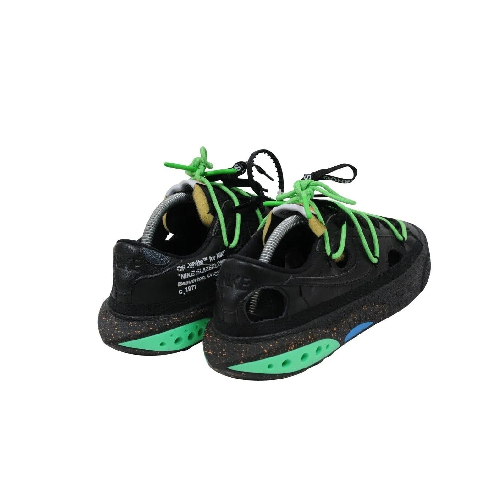 Off White Blazer Low Top US 10 Black Electro Lime Green Leather