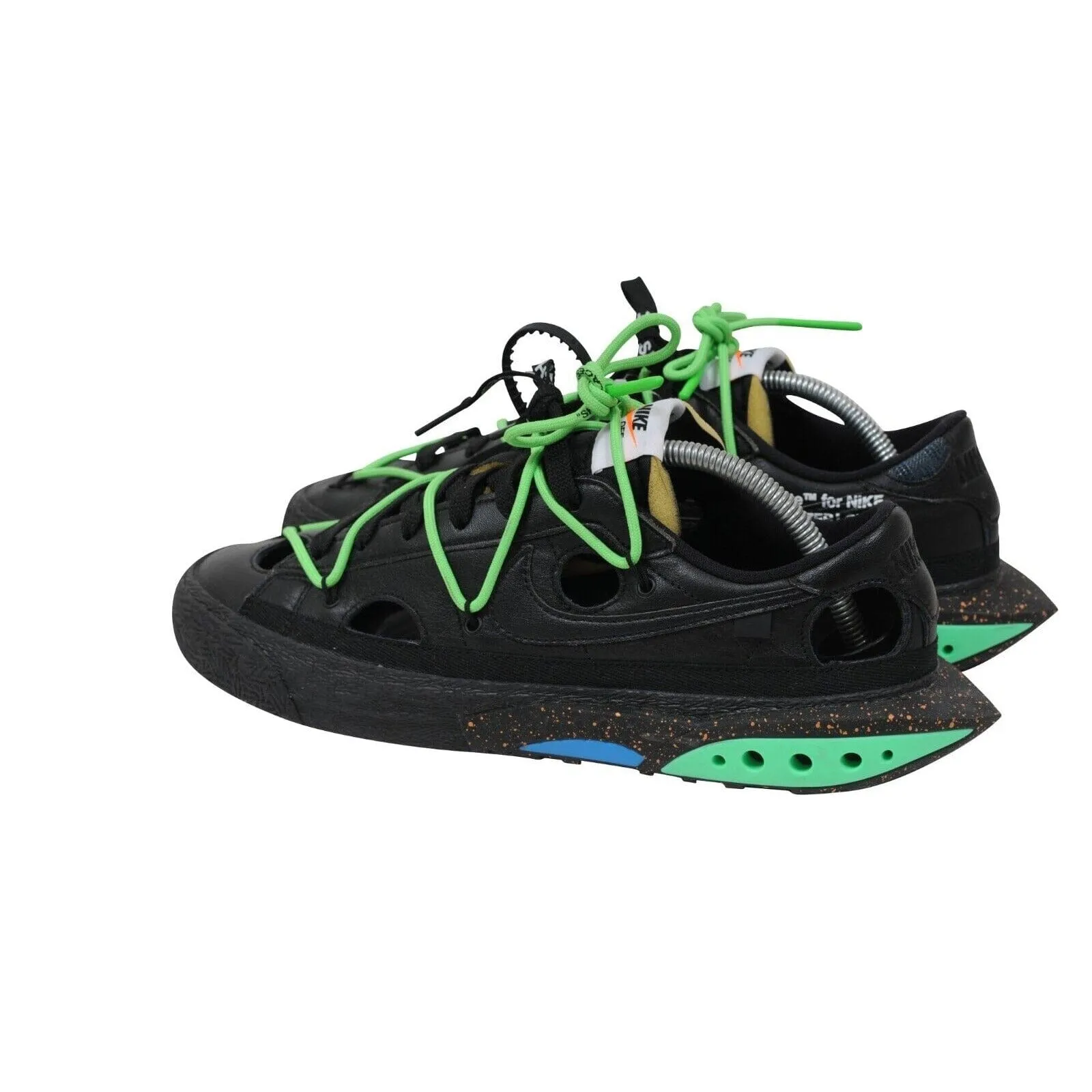 Off White Blazer Low Top US 10 Black Electro Lime Green Leather