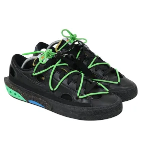 Off White Blazer Low Top US 10 Black Electro Lime Green Leather