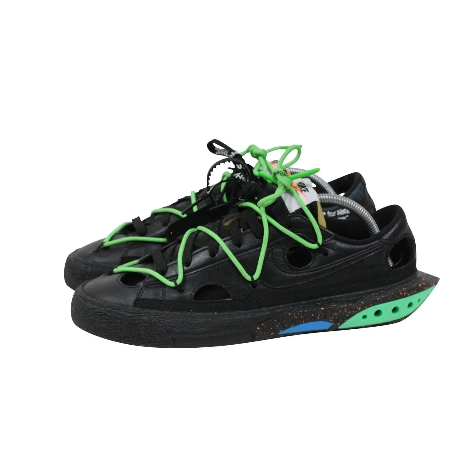 Off White Blazer Low Top US 10 Black Electro Lime Green Leather